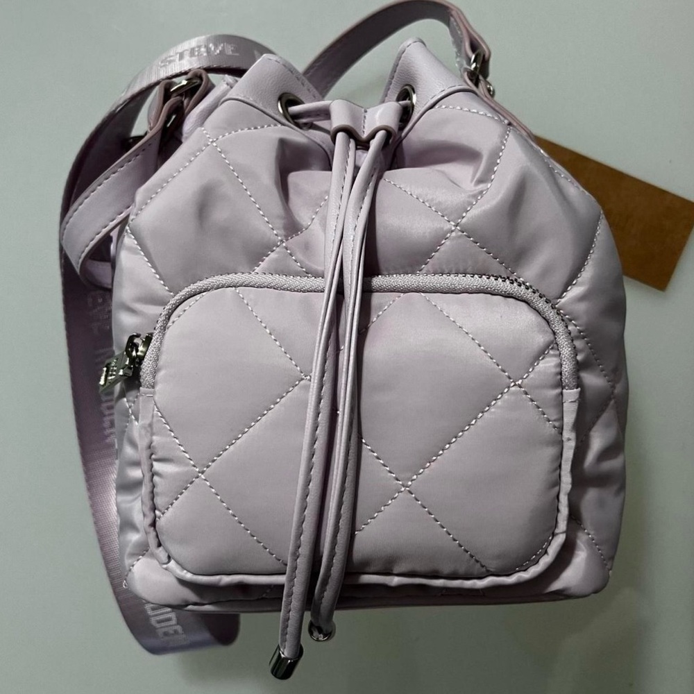 Steve Madden Light Purple Quilted Backpack